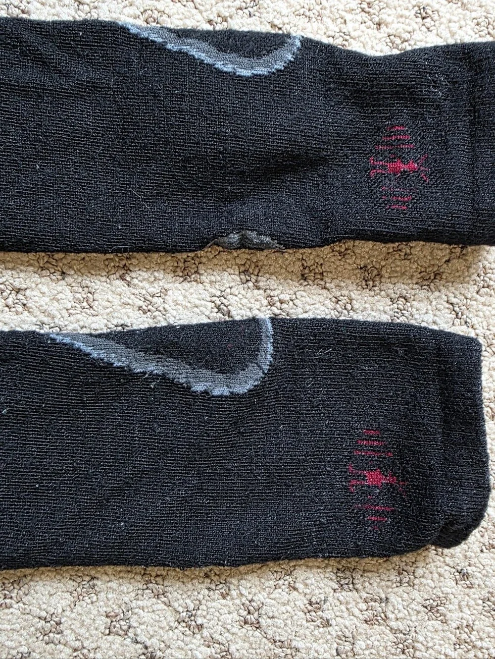 Smartwool Black Athletic Over The Calf Socks with Gray Detailing